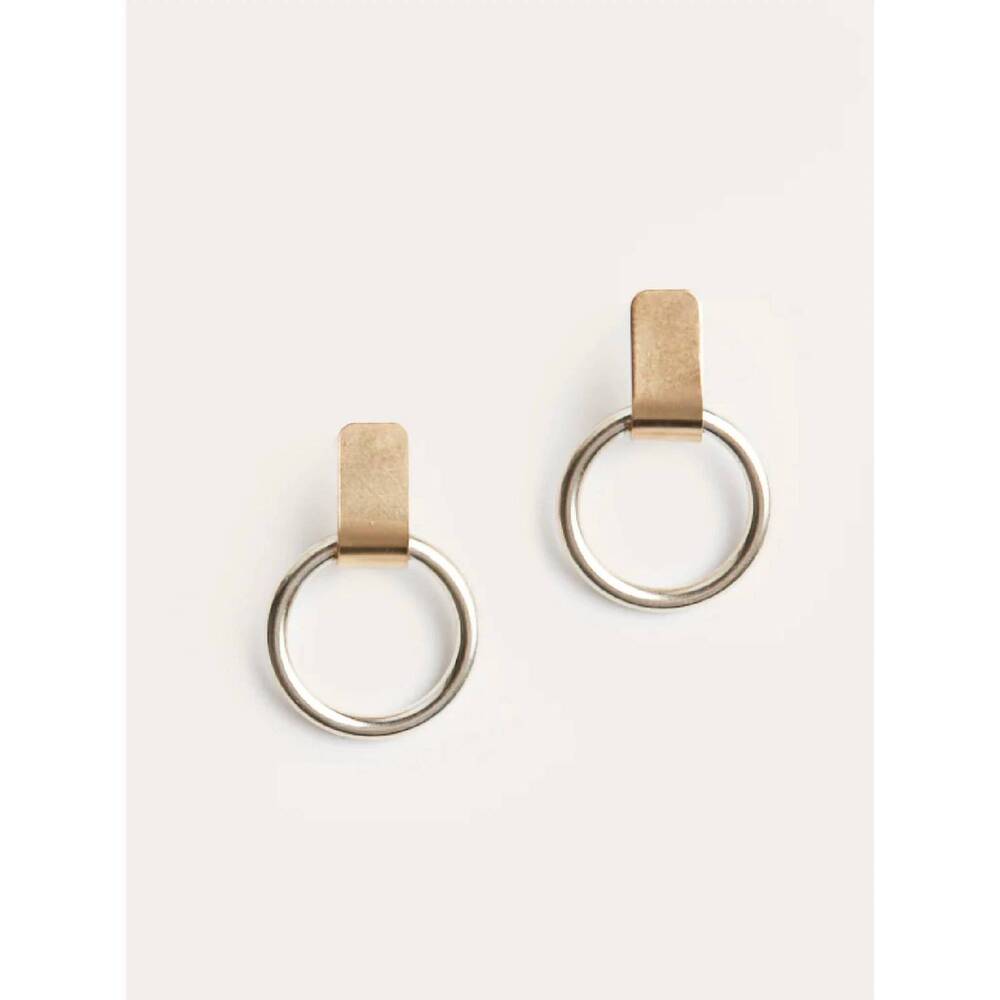 NEW ABLE fonda two-tone drop earrings in 14k gold-filled/sterling silver